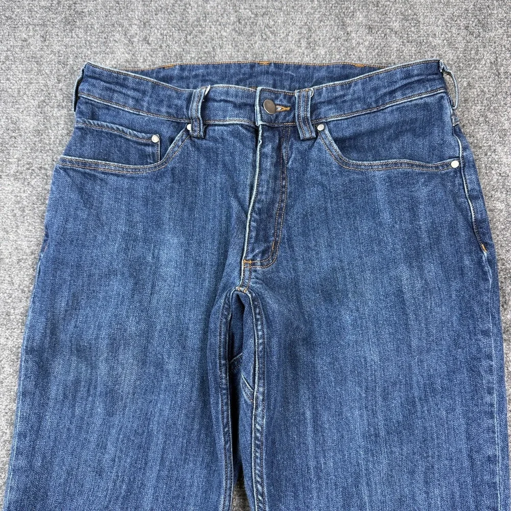 40 Grit Duluth Trading Mens Jeans 32x30 Relaxed Fit Straight Medium Wash Stretch